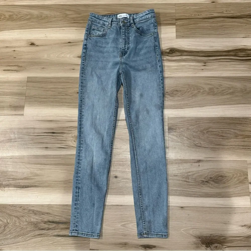Zara Blue Slim Fit Skinny High Waisted Jeans Women’s 4